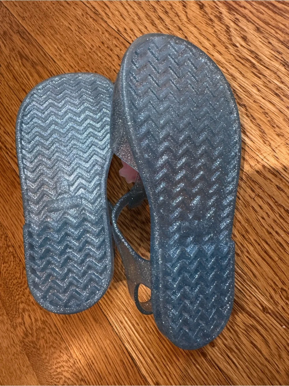 Old Navy Girls' Glitter Mermaid Jelly Sandals - Blue size 8C (runs small)